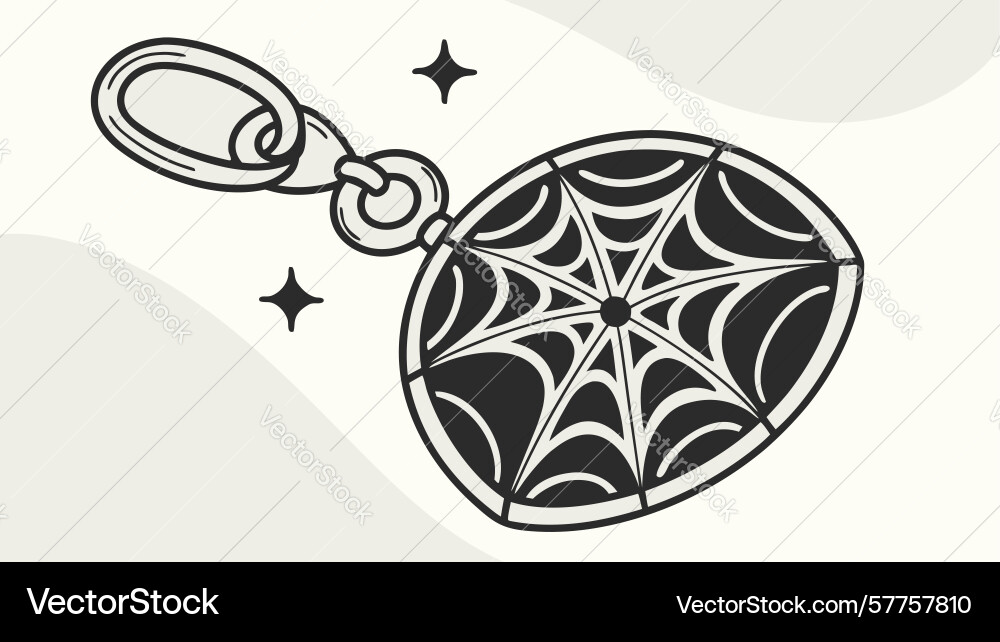 Spiderweb charm keyring design generative ai vector image