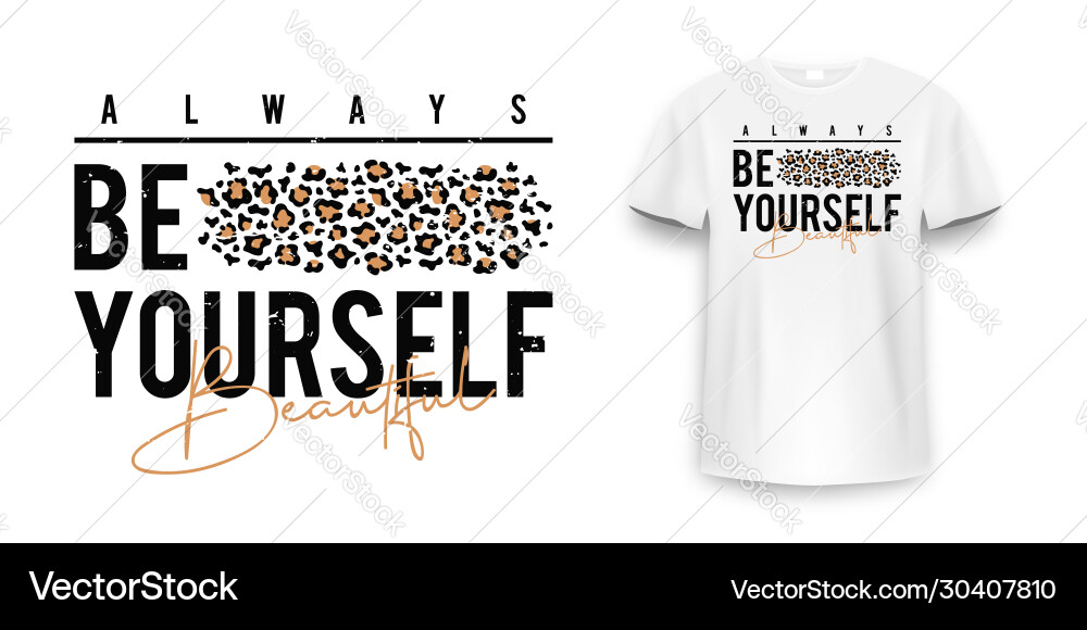 T-Shirt-Design mit Leopardendruck Slogan T-Shirt-Design mit Leopardendruck Slogan vektorbild
