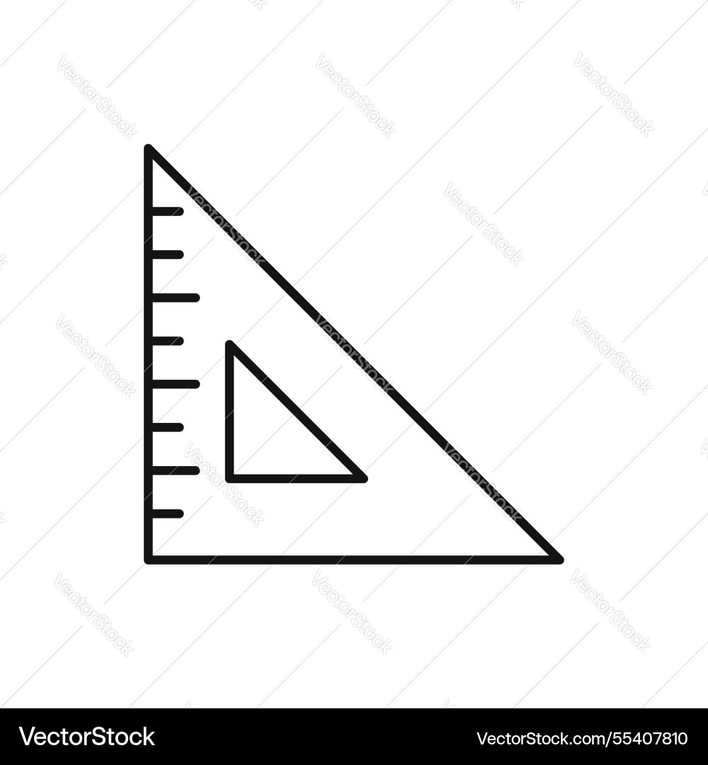 Triangle ruler icon simple thin line Vector Image