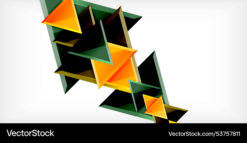 Abstract background - colorful triangles with 3d Vector Image
