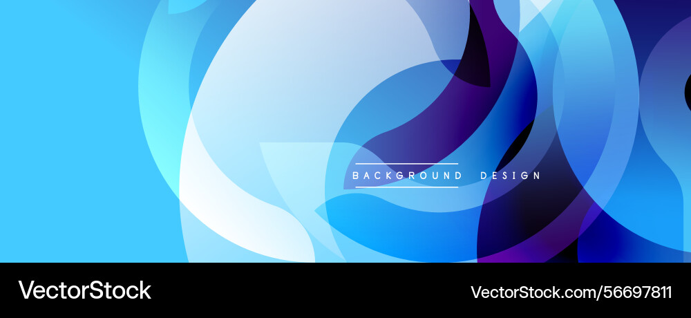 Abstract blue design features overlapping circles Vector Image