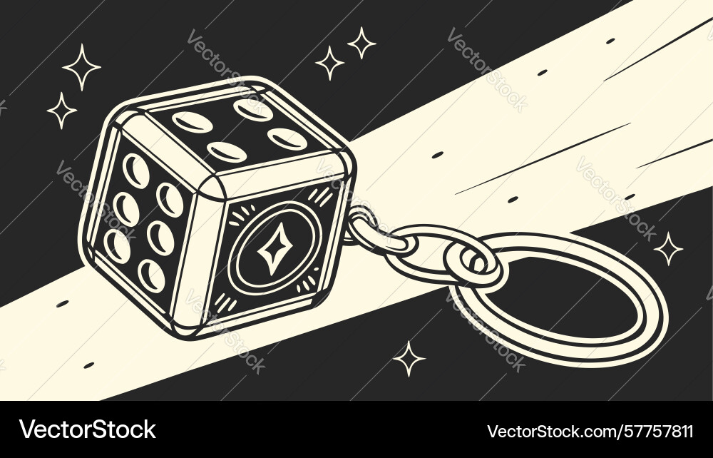 Dice charm keyring design generative ai Vector Image