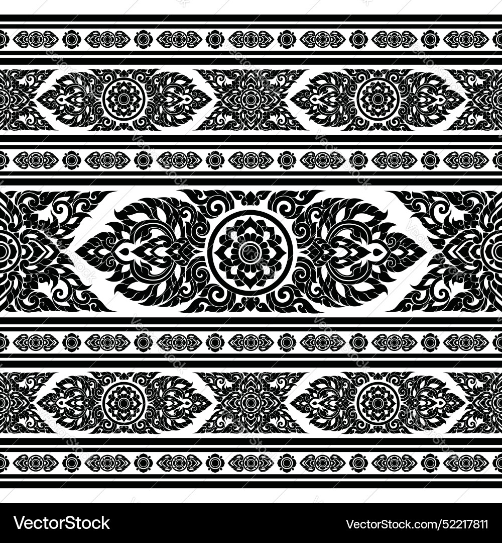 Fabric patterns in thai pattern style Fabric patterns in thai pattern style vector image