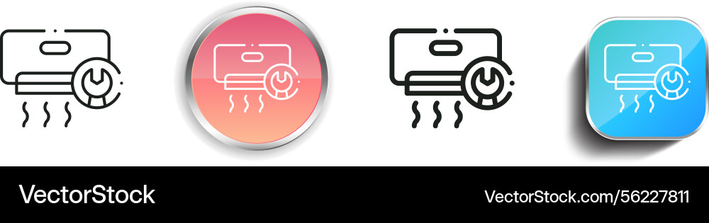 Maintenance icon thin linear regular and button vector image