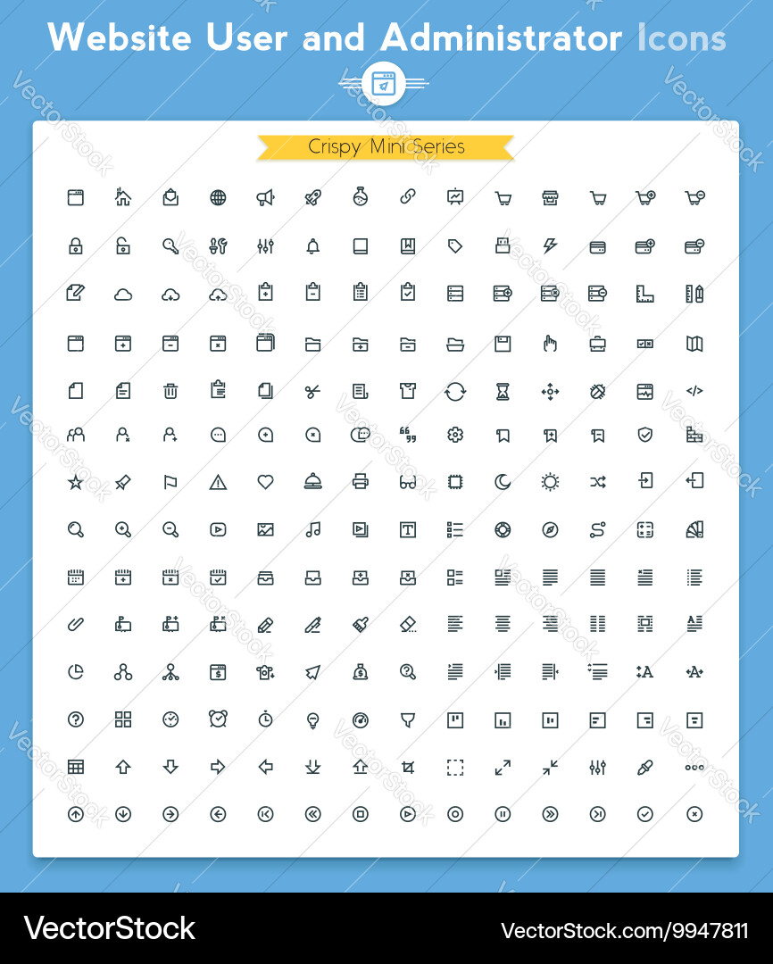 Minimalist Webpage Icons - Admin & User vector image