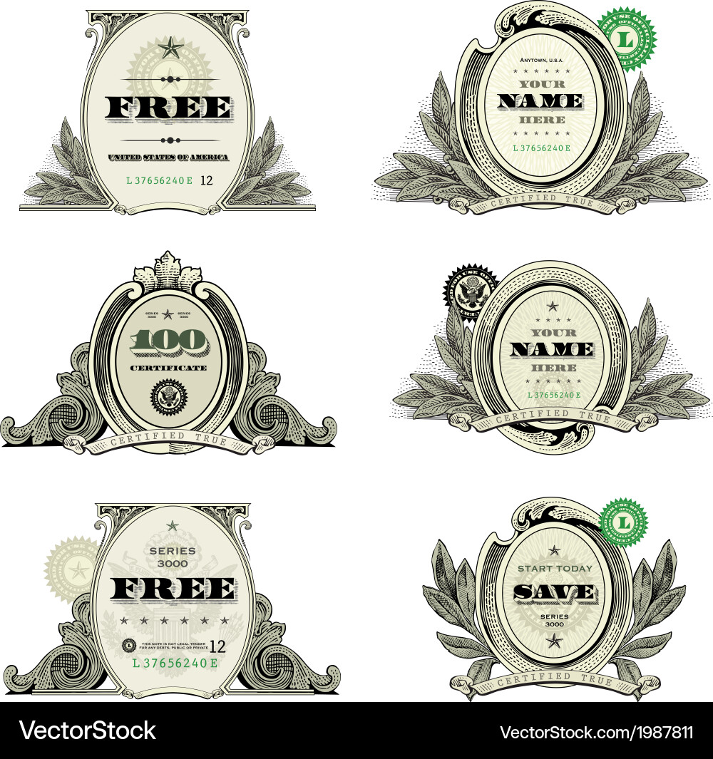 Monetary Concepts and Layouts vector image
