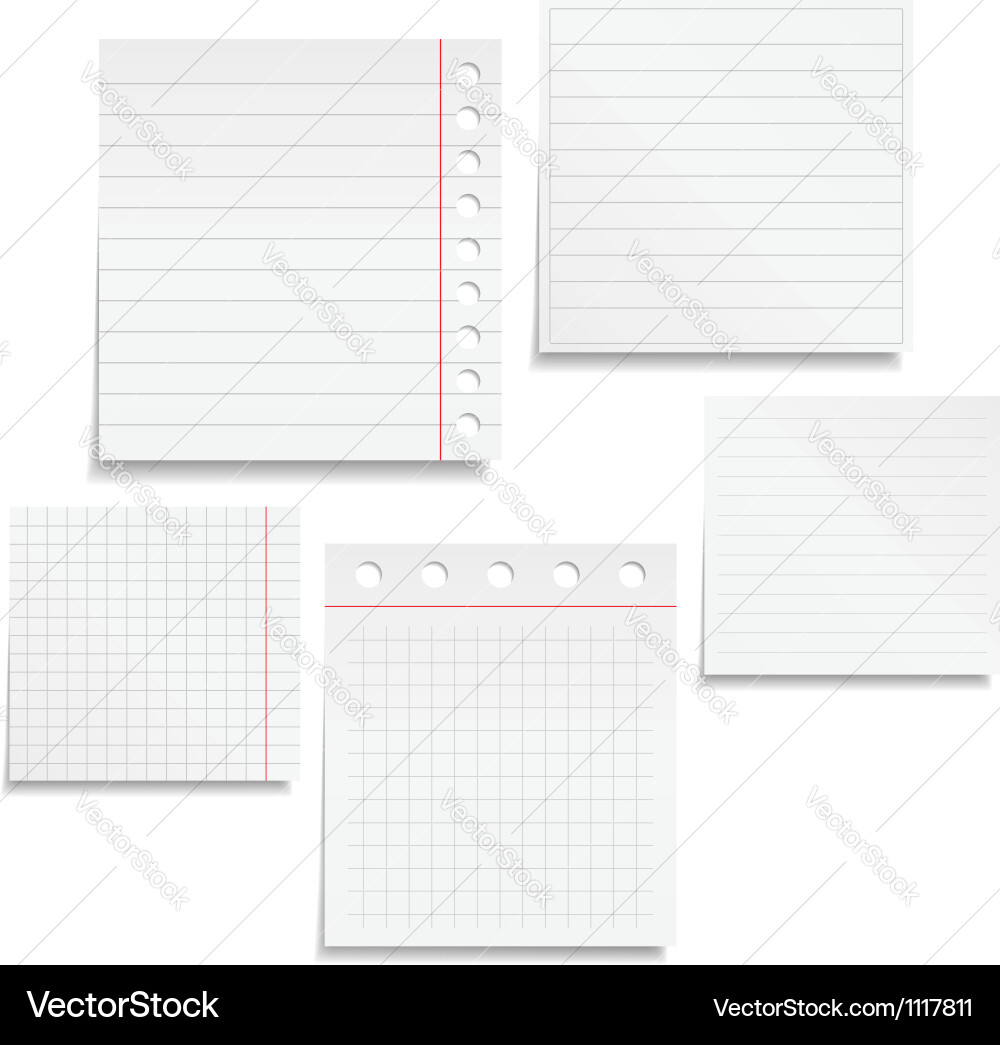 Notebook Paper Collection vector image