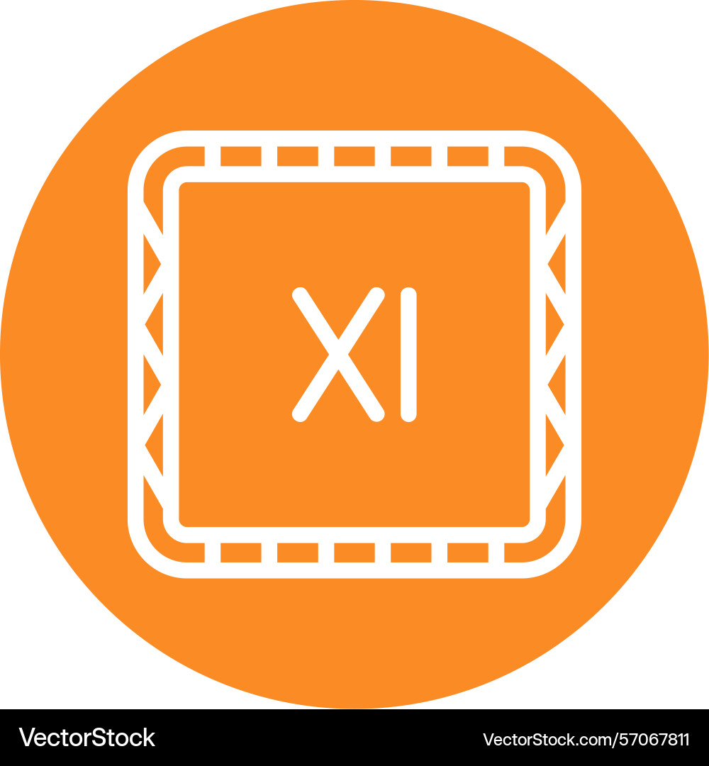 Roman numeral xi line circle style icon design Vector Image