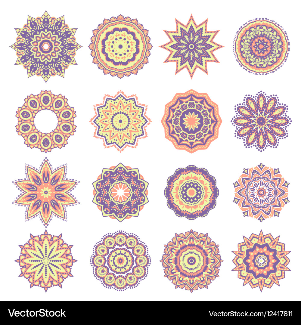 Set of oriental abstract elements vector image