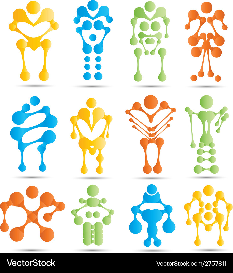 Stylized robots and robotics icon set Vector Image