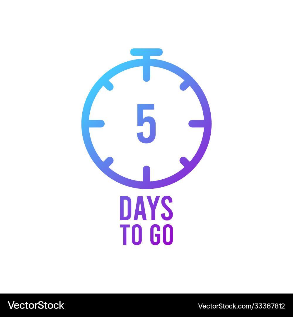 5 Days Left Countdown Timer Icon vector image