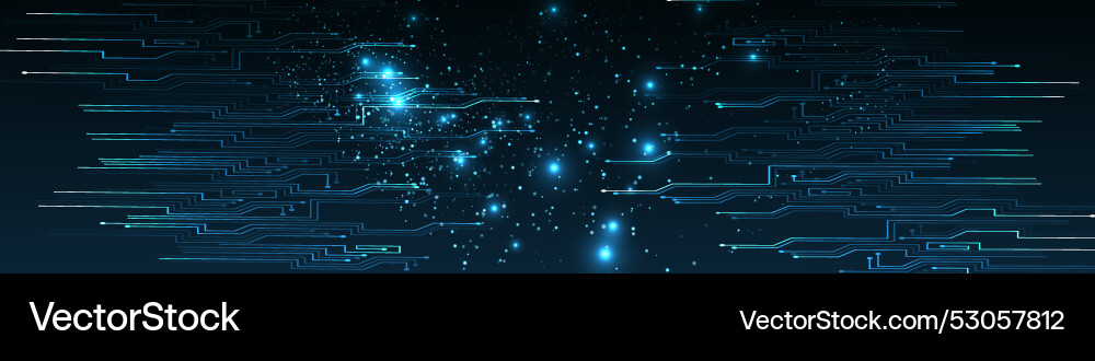 Abstract AI Technology Circuit Background Vector Image