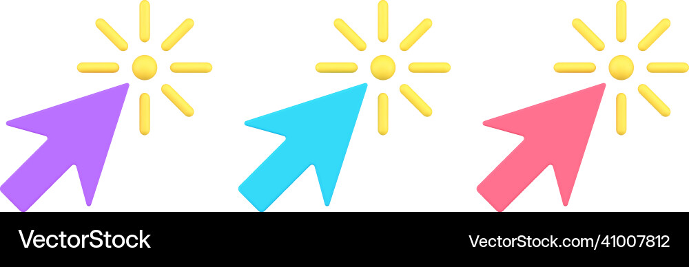 Collection multicolored arrow cursor click mouse Collection multicolored arrow cursor click mouse vector image