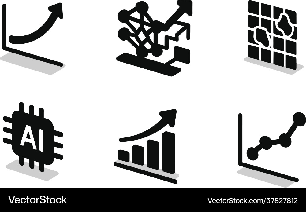 Collection of web icons featuring data Collection of web icons featuring data vector image
