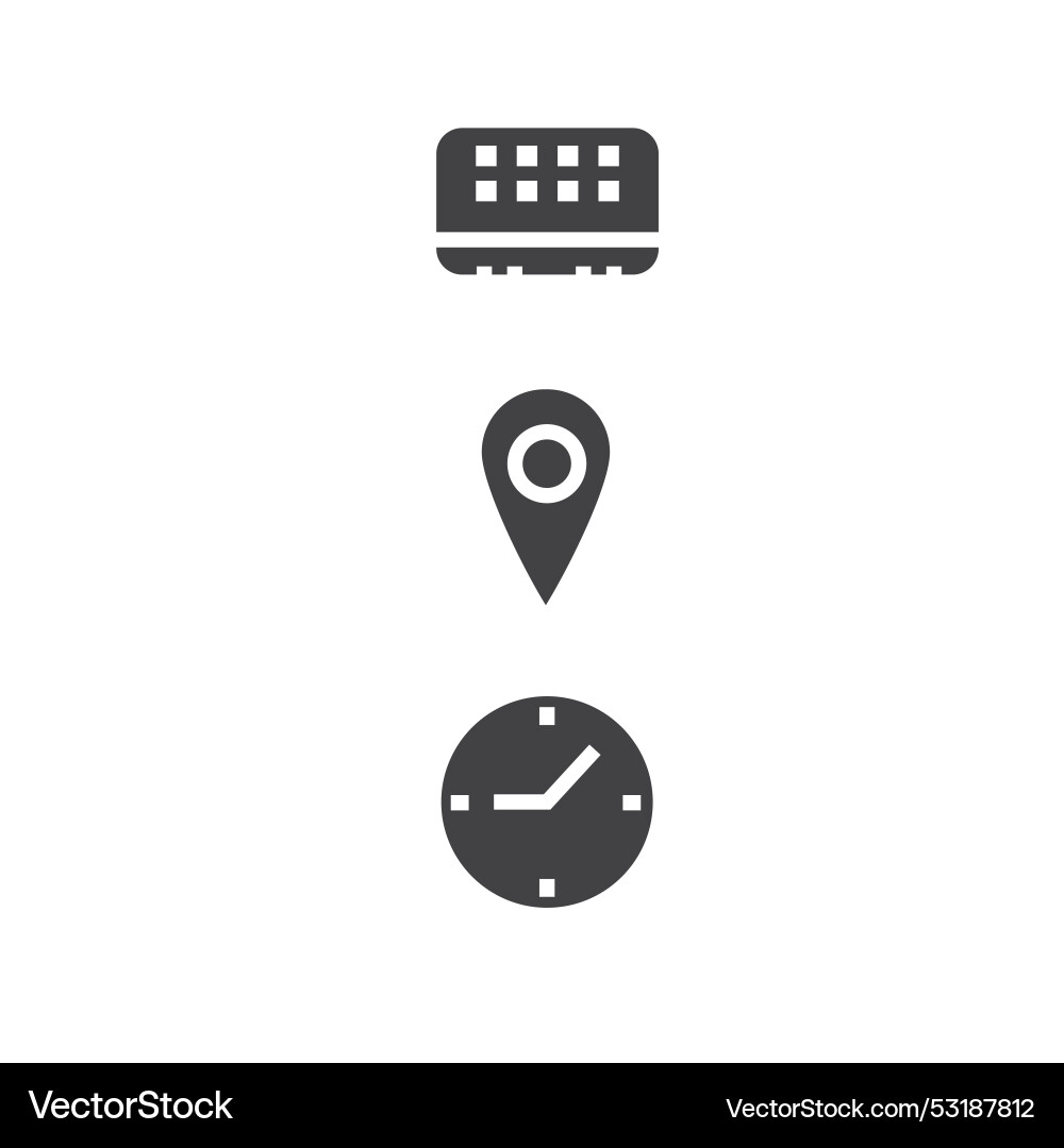 Datelocation and time icon element design template Datelocation and time icon element design template vector image