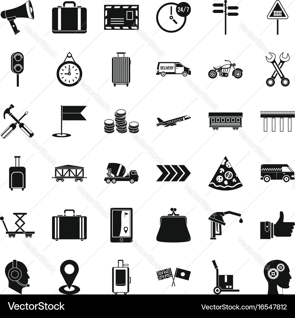 Fast delivery icons set simple style vector image