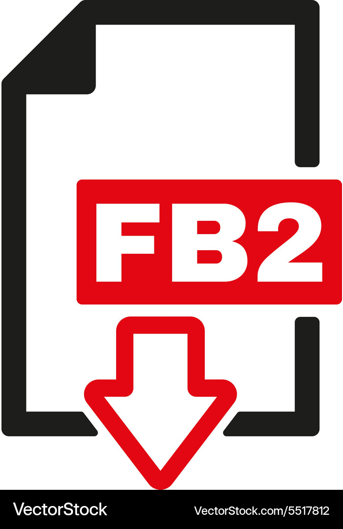 Fb2 icon file format symbol flat Vector Image