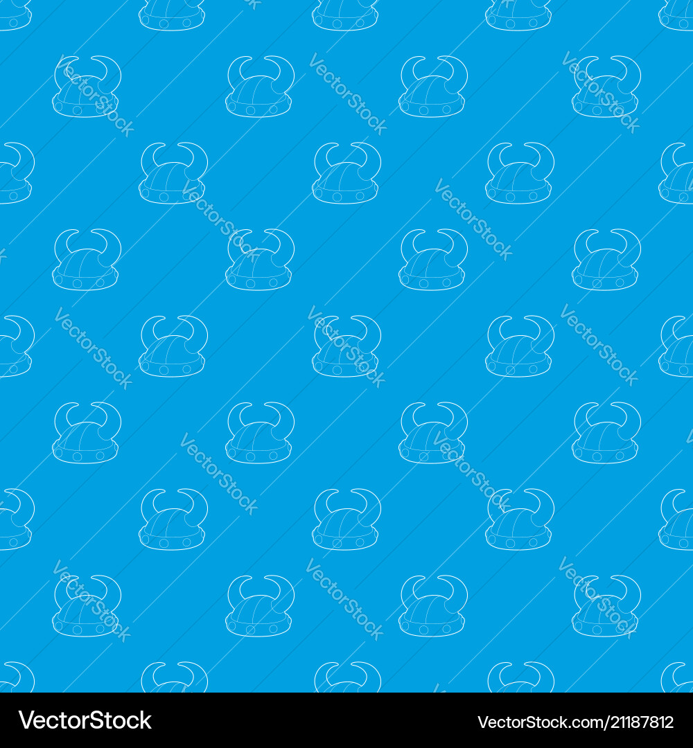 Horned helmet pattern seamless blue Horned helmet pattern seamless blue vector image