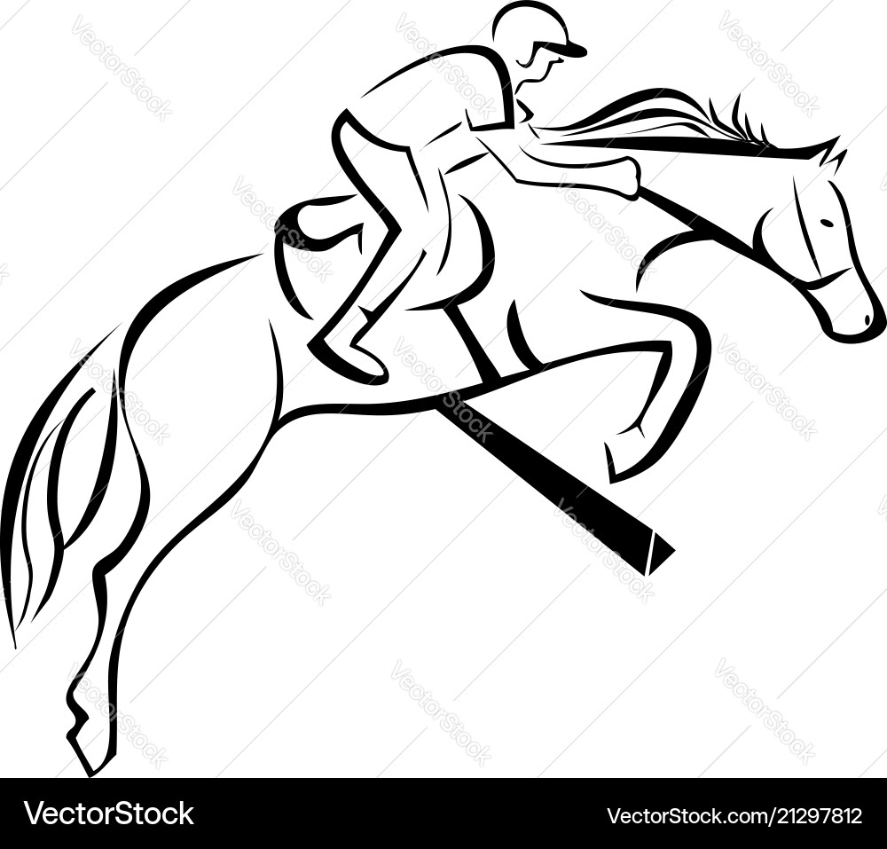 Horse Show Jumping Competition Vector Image
