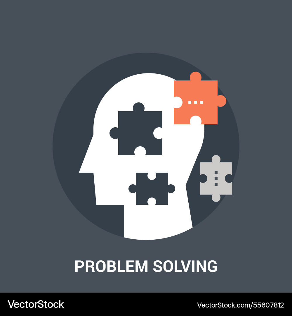 Problem solving flat icon design concept Problem solving flat icon design concept vector image