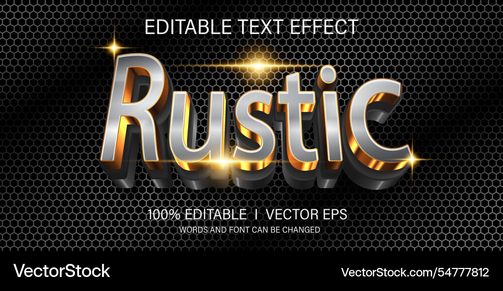 Rustic text effect with modern style design Rustic text effect with modern style design vector image