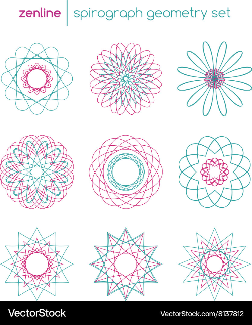 Spirograph Circles & Spirals vector image