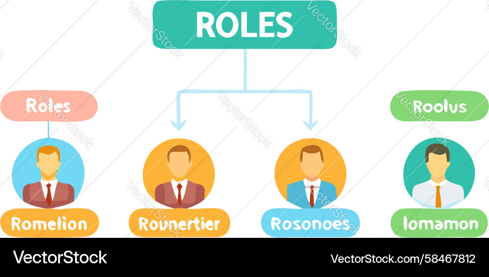 Identifying Roles Flowchart Team Roles Flowchart Royalty Free Vector Image