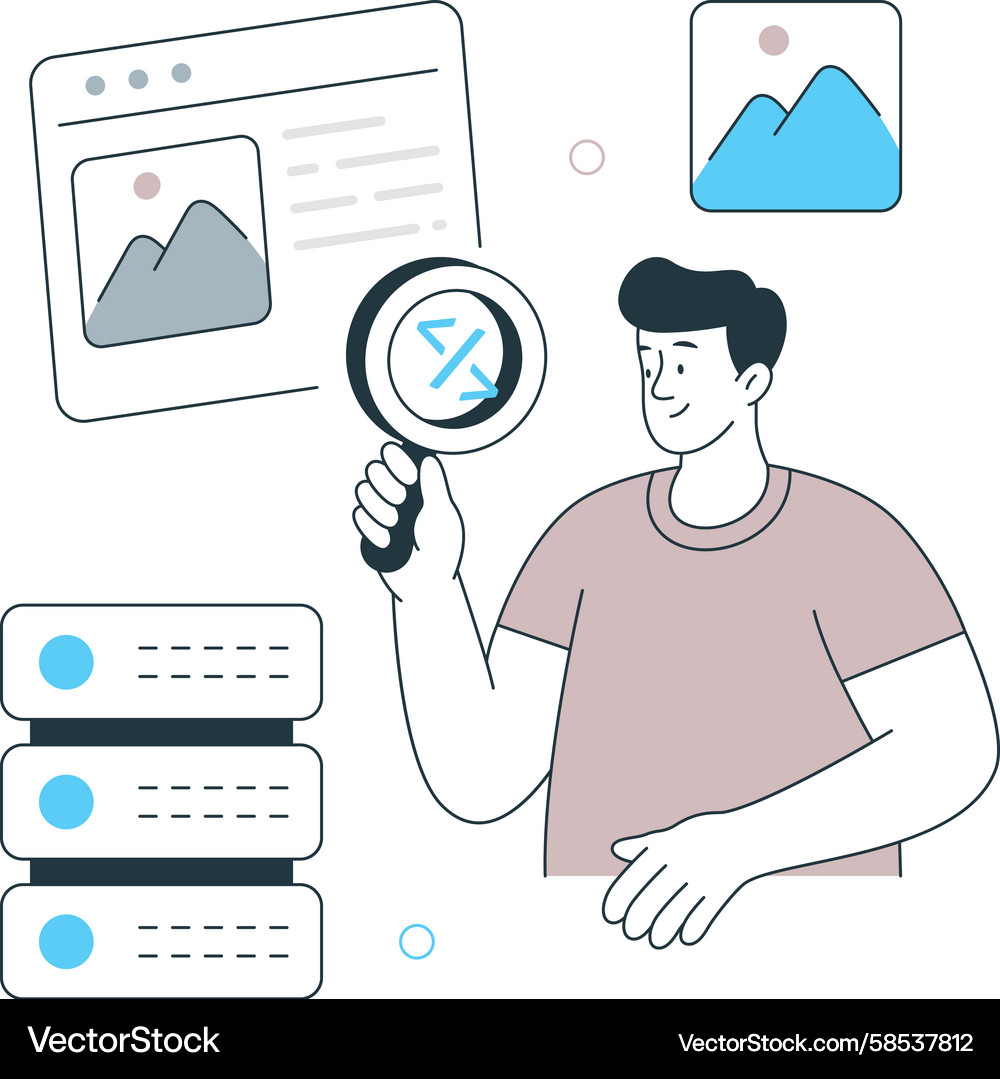 Website Data Extraction Vector Image