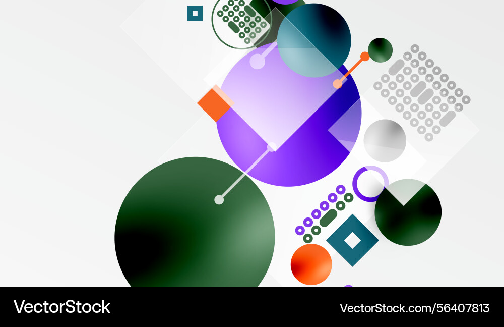 Abstract composition overlapping circles squares Abstract composition overlapping circles squares vector image