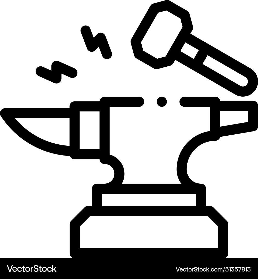 Anvil icon thin linear style design isolated Anvil icon thin linear style design isolated Vector Image