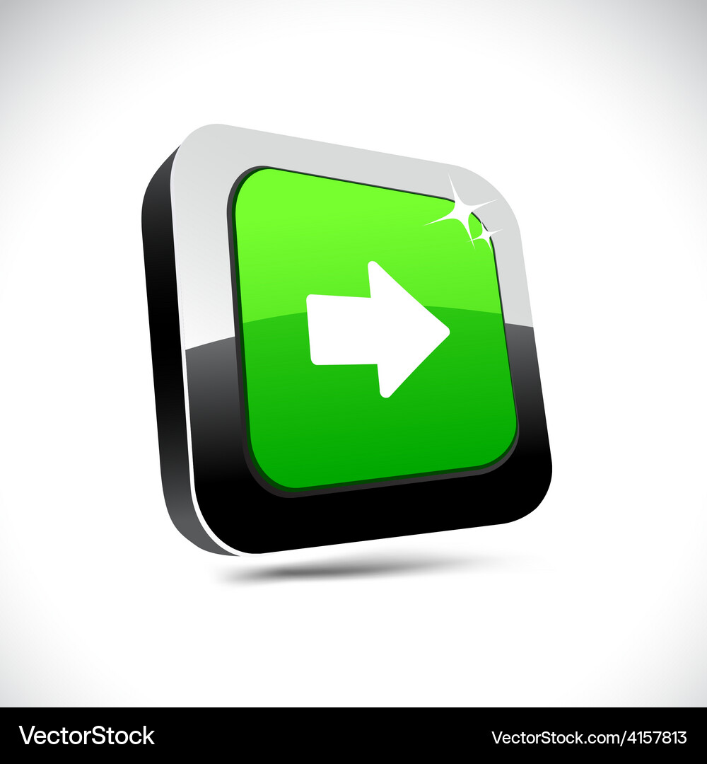 Arrow 3d square button Vector Image