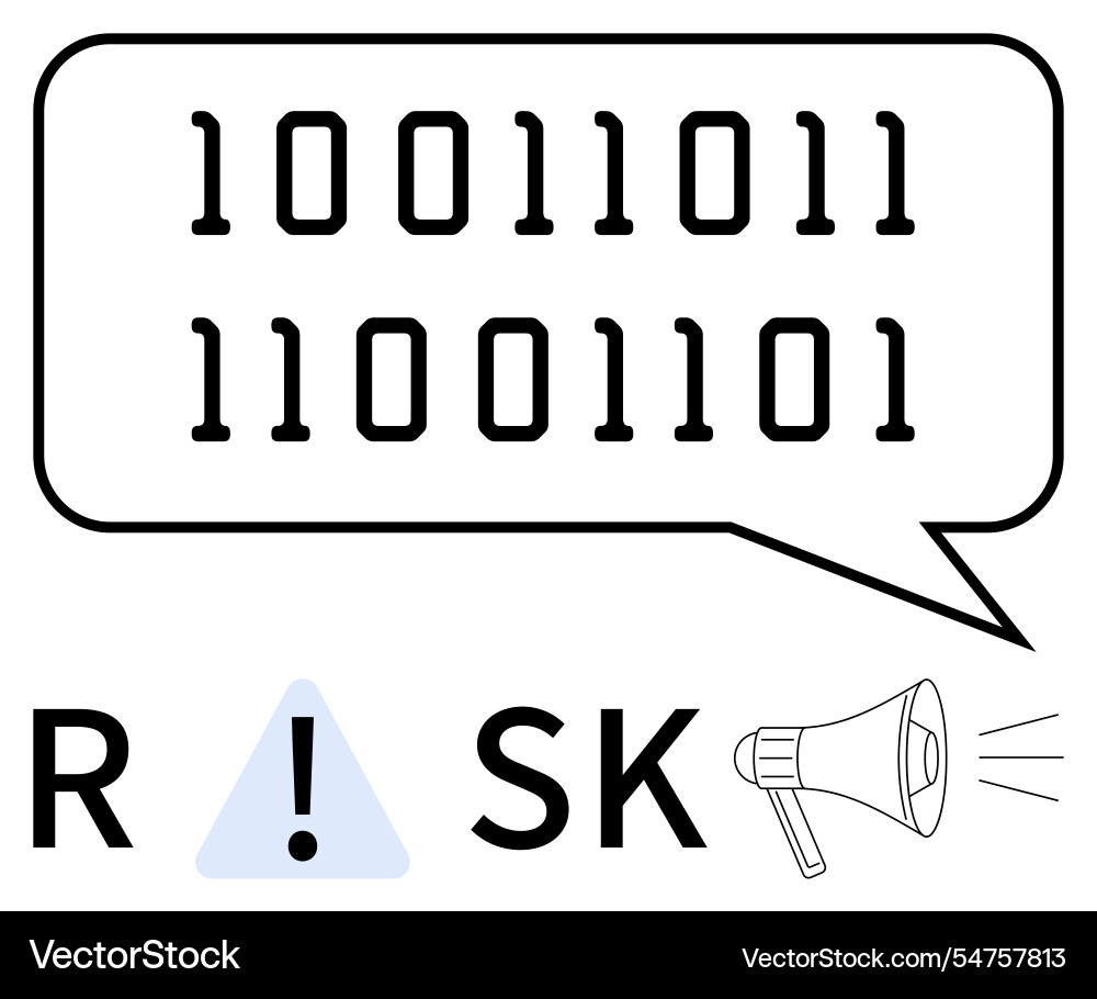 Binary code communication of digital risks Binary code communication of digital risks Vector Image
