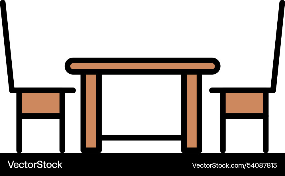 Dining table line filled icon design Vector Image