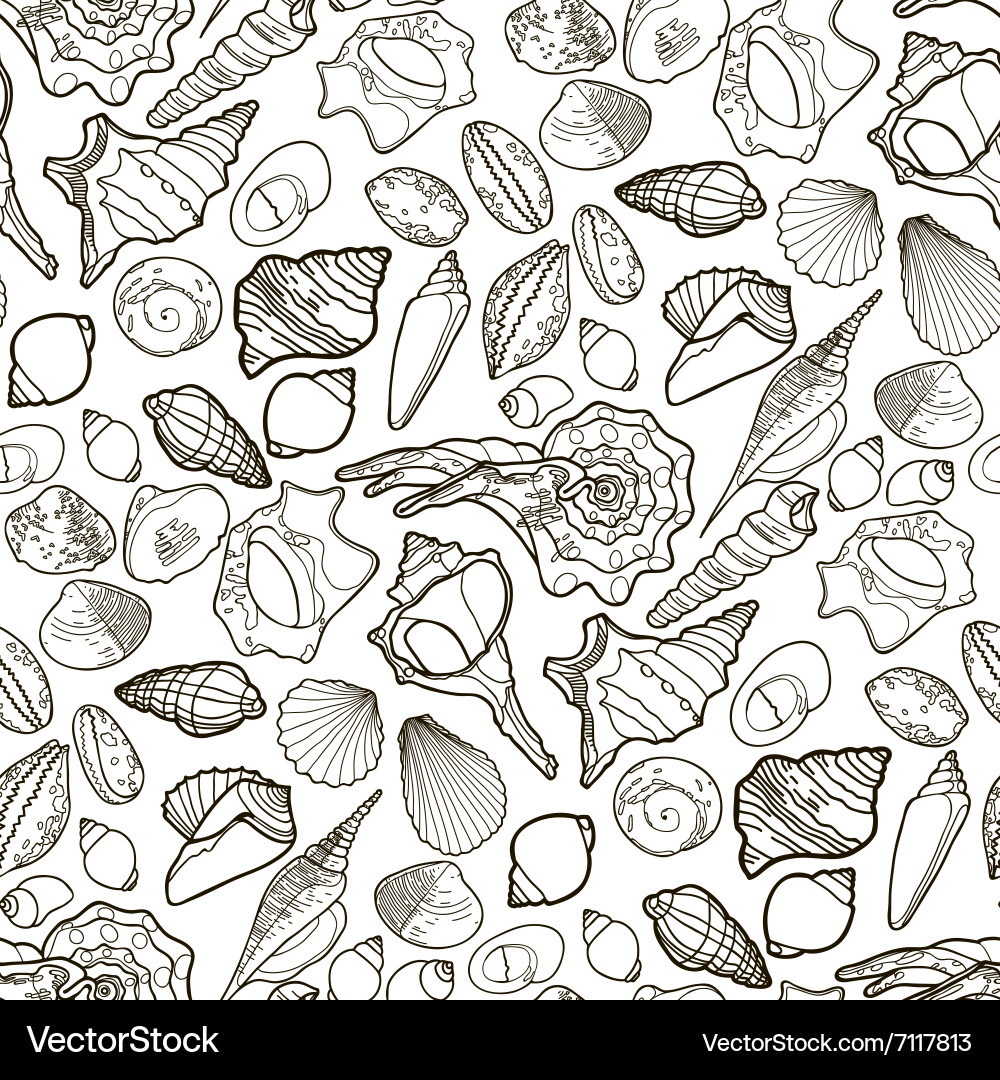 Ocean Seashell Pattern vector image