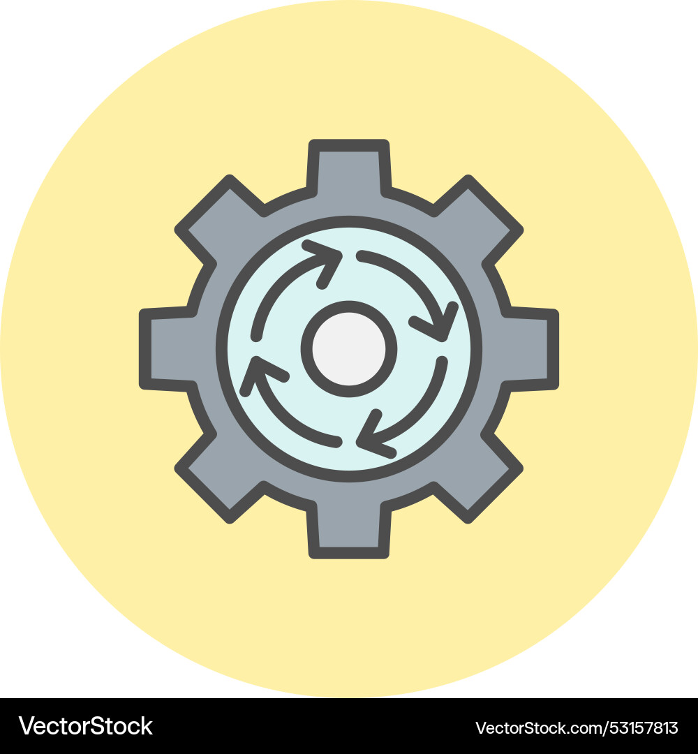 Optimizing line filled circle icon vector image