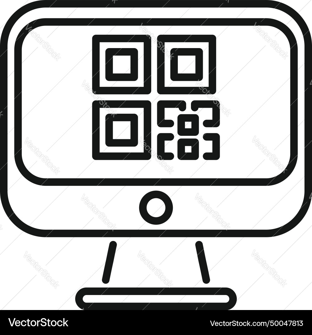 Scan bar code computer icon outline online Scan bar code computer icon outline online vector image