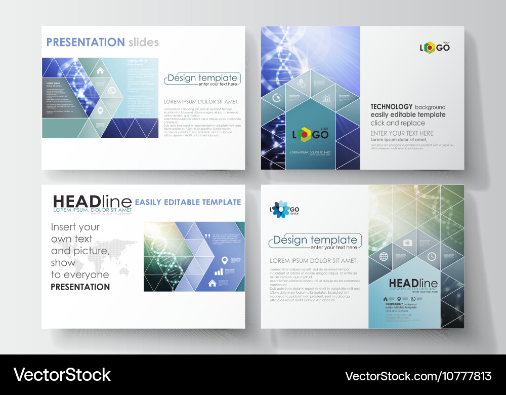 Set of business templates for presentation slides Vector Image