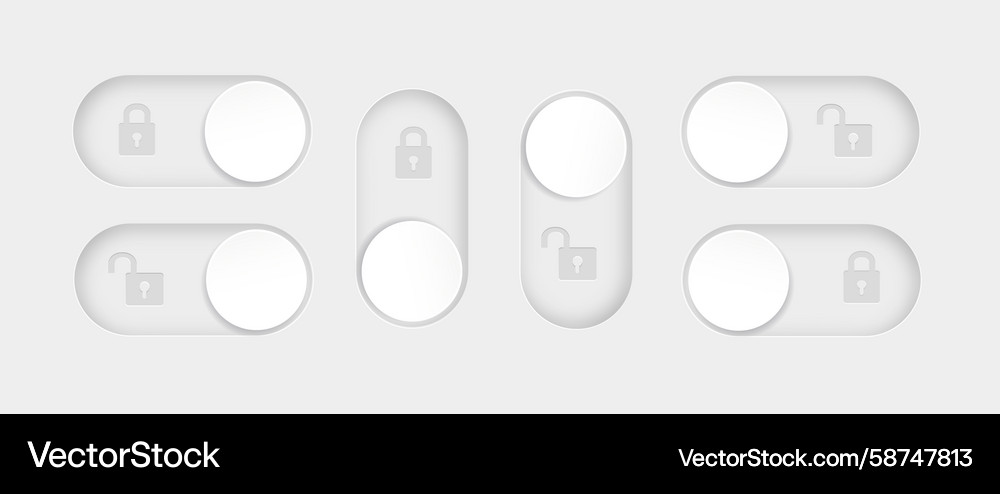 Toggle Switch Buttons - Blocked & Unlocked Vector Image