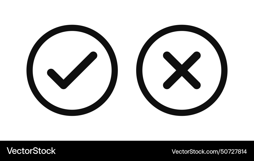 Check mark icon set Royalty Free Vector Image - VectorStock