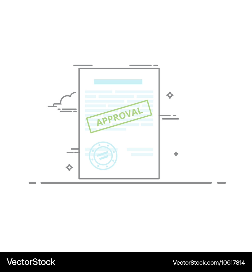 Document approved blank with text information Vector Image