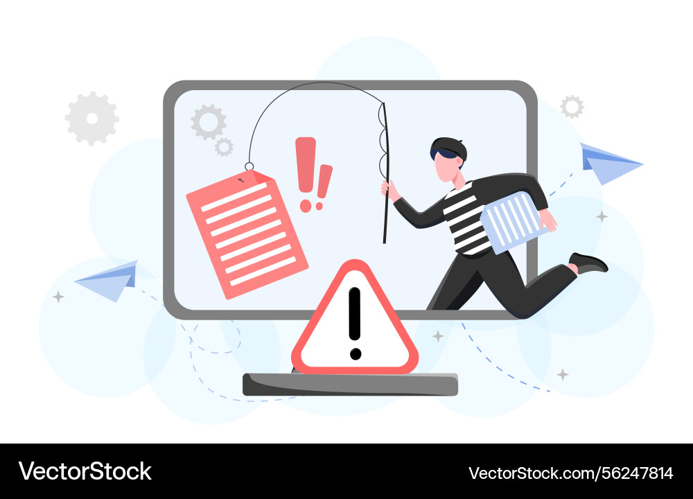 Hacker stealing data from computer screen Vector Image
