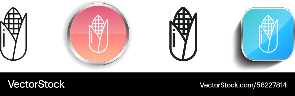 Maize icon thin linear regular and button style vector image