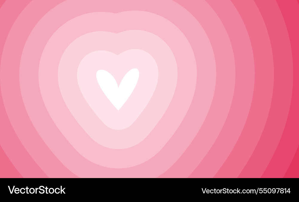 Soft pink heart with gradient concentric layers Vector Image