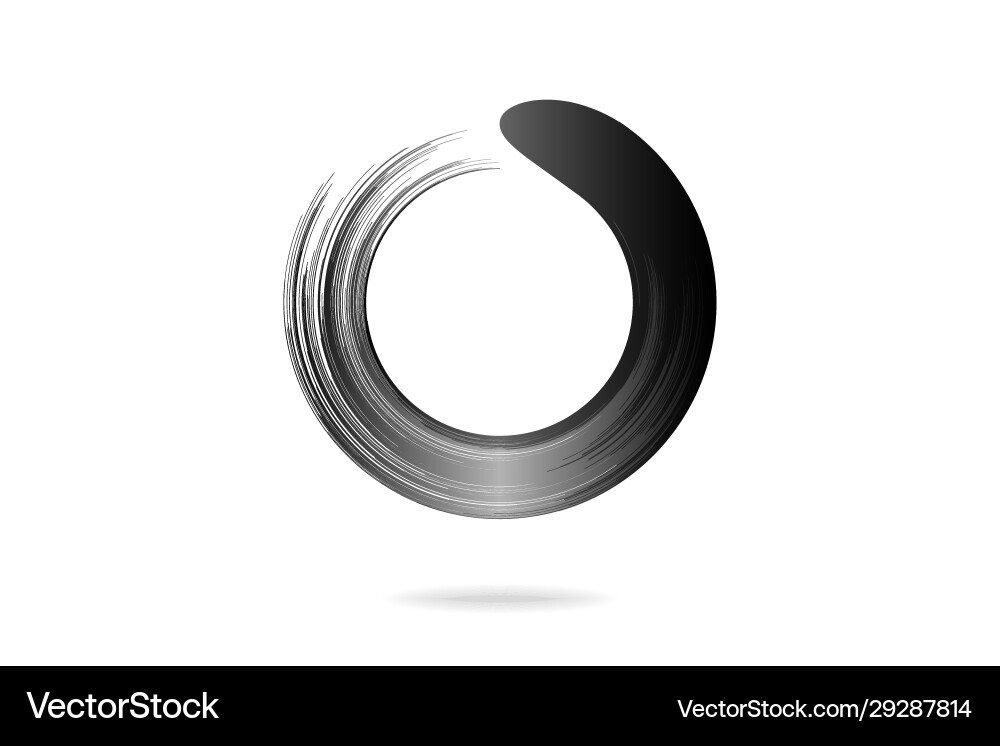 Zen Circles - Black Ink Strokes Vector Image