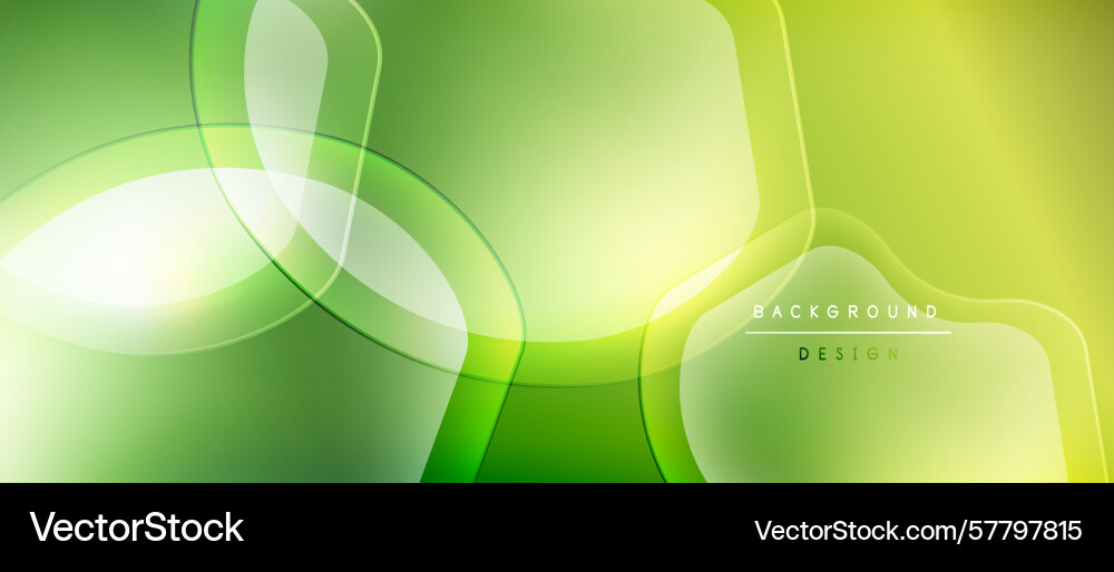 Abstract green background smooth shapes overlap Vector Image