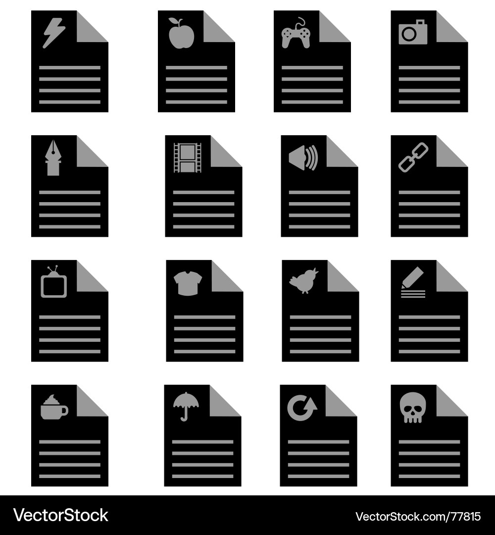 Application file icons Vector Image