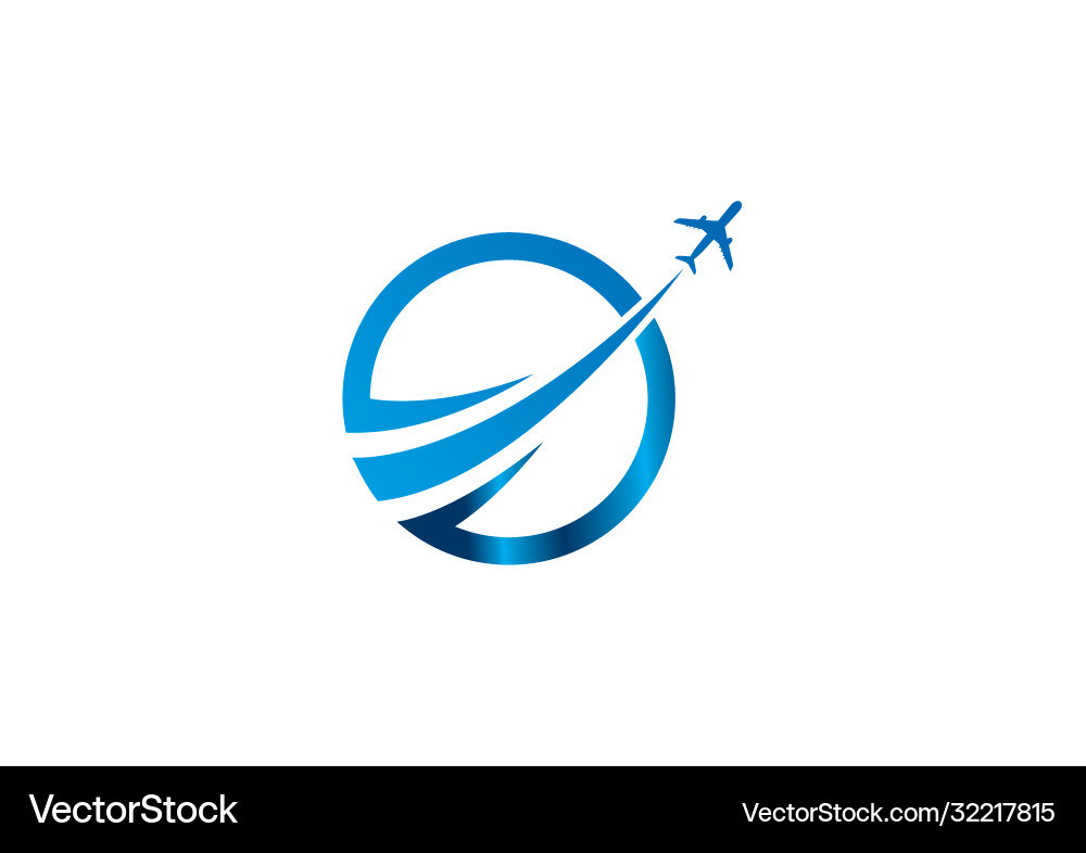 Business airplane logo design template flat style Business airplane logo design template flat style vector image