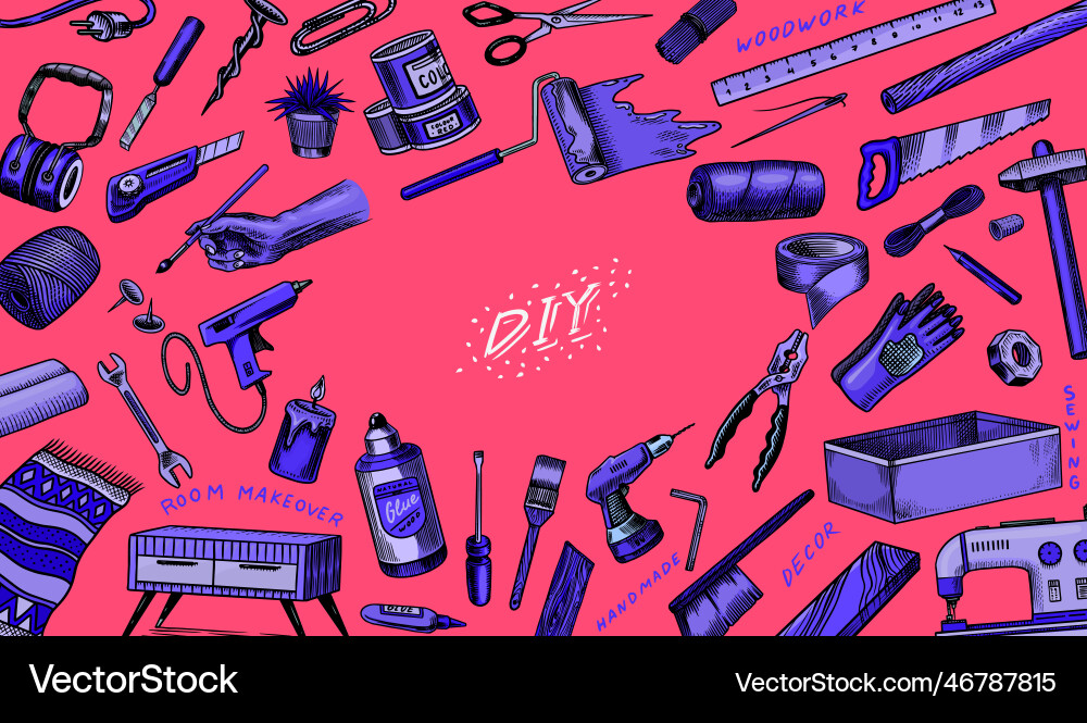 Diy background hardware shop concept glue wood Diy background hardware shop concept glue wood vector image