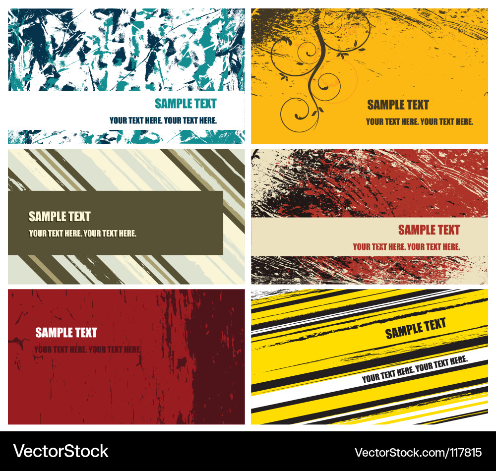 Grunge Business Card Set Vector Image