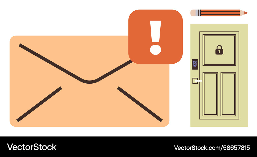 Secure Communication Alert Vector Image